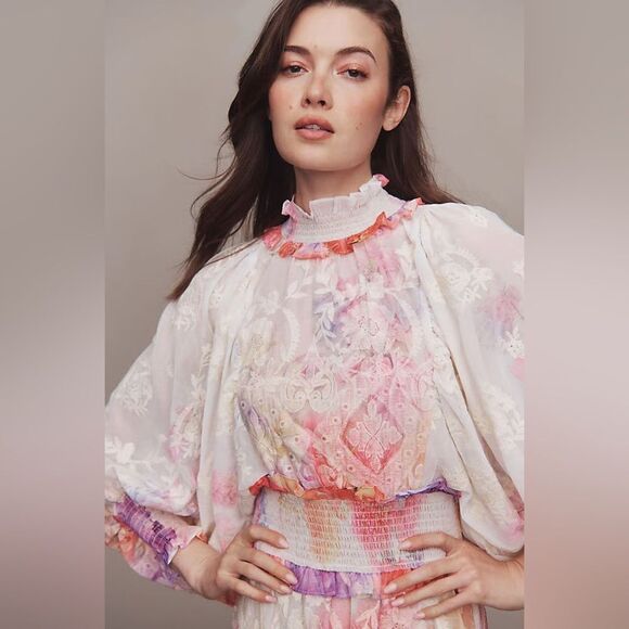 Elliatt Grandeur Long-Sleeve Floral
Organza A-Line Midi Dress/ size L - Picture 5 of 12